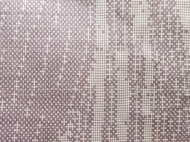 JAPANESE KIMONO / ANTIQUE KIMONO / SILK / OSHIMA TSUMUGI / WOVEN WAVY STRIPE / 5MARUKI